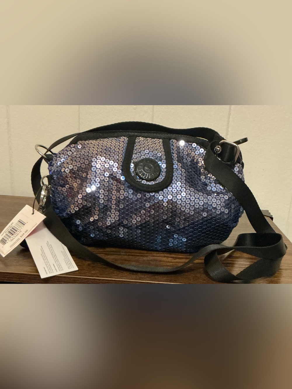 Rare NWT Vintage Gorilla Girlzs Kipling Blue Sequence Crossbody Handbag Bag